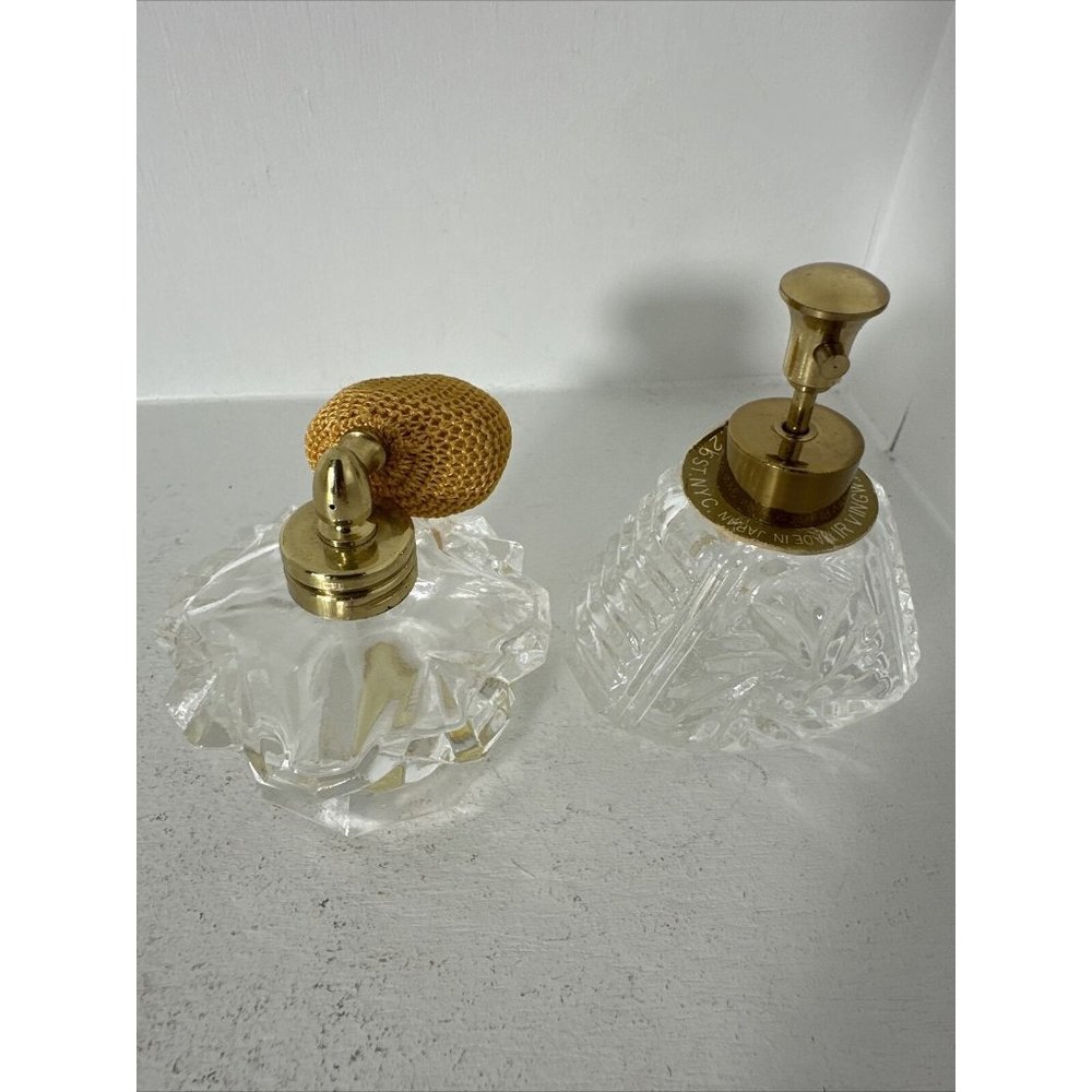 2 Vintage Imperial for Irving W. Rice Pressed Glass Perfume Bottle Japan